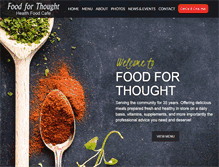 Tablet Screenshot of foodforthoughtgc.com